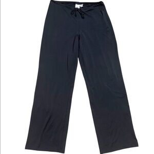 Y2K Adidas Black Pull on Elastic Drawstring Waist Lightweight Yoga Track Pants L